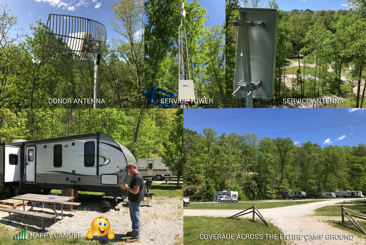 JDTECK provides cost effective 4G DAS Solution for Camp Ground. Prior to the DAS system being deployed, guests experienced very poor cellular reception. This greatly affected business for the owners who recognized that providing cellular coverage at this remote location was critical to them attracting and retaining customers. The owner installed their own tower and trenching work based on JDTECK's engineering and guidance to save on labor costs. JDTECK's technician then installed all the equipment, commissioned and optimized the system. Now there is 4G coverage across the site.